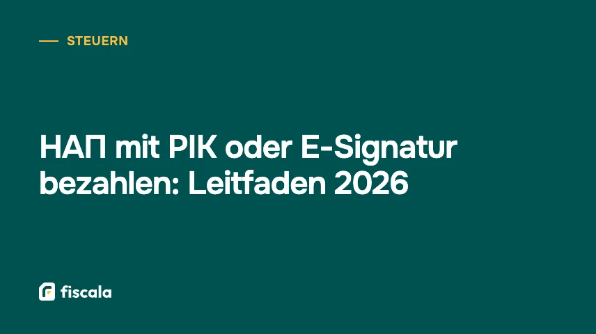 НАП mit PIK oder E-Signatur bezahlen: Leitfaden 2026