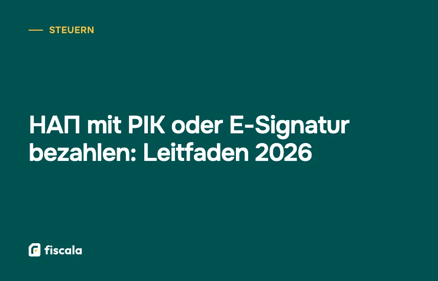 НАП mit PIK oder E-Signatur bezahlen: Leitfaden 2026