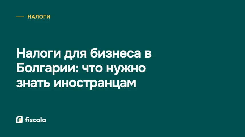 Налоги для бизнеса в Болгарии: что нужно знать иностранцам