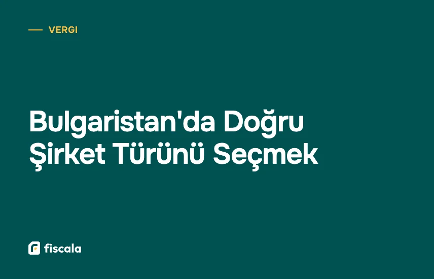 Bulgaristan'da Doğru Şirket Türünü Seçmek