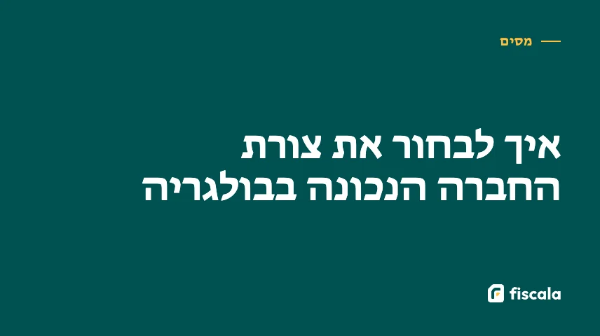 איך לבחור את צורת החברה הנכונה בבולגריה