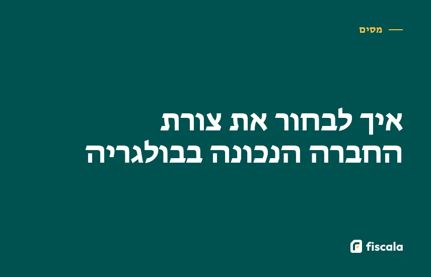 איך לבחור את צורת החברה הנכונה בבולגריה